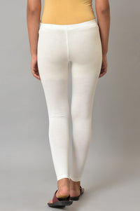 White Cotton Lycra Plus Size Tights