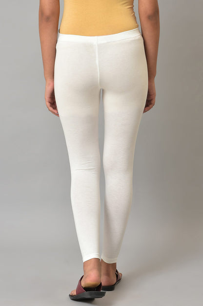 White Cotton Lycra Tights