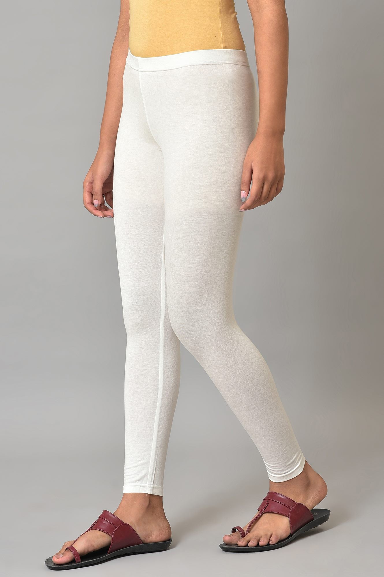 White Cotton Lycra Tights