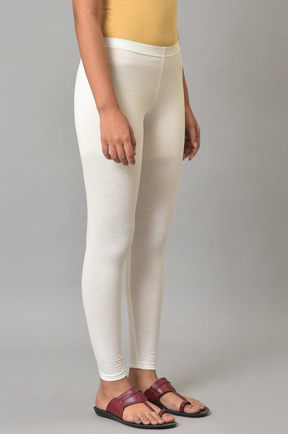 White Cotton Lycra Tights