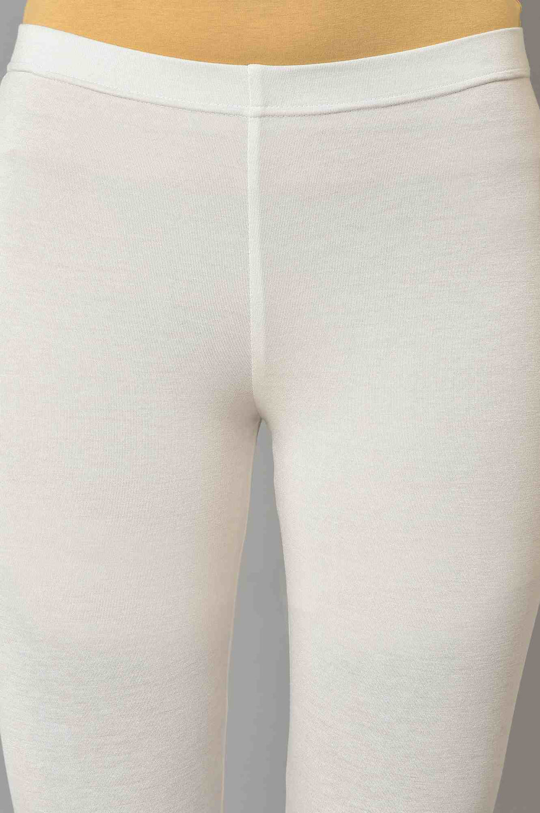 White Cotton Lycra Plus Size Tights