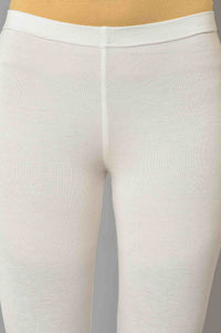 White Cotton Lycra Plus Size Tights