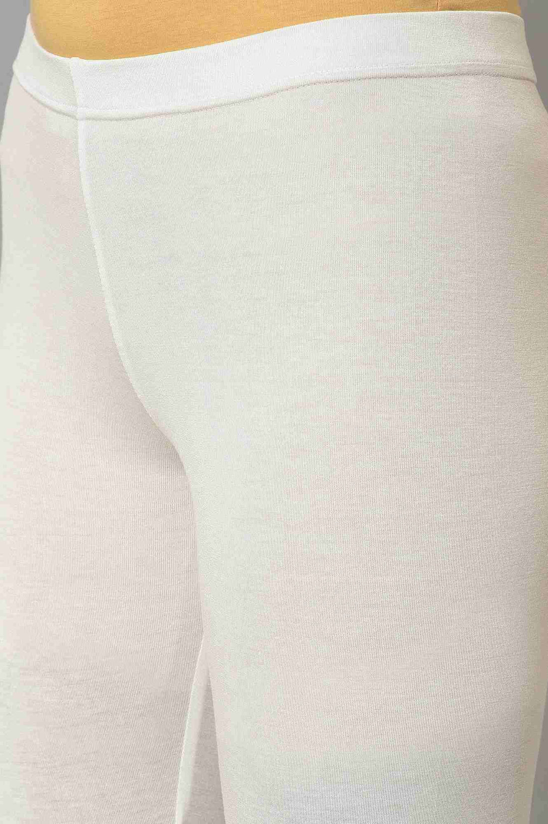 White Cotton Lycra Plus Size Tights