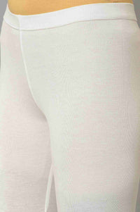 White Cotton Lycra Plus Size Tights