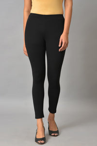 Black Cotton Lycra Plus Size Tights