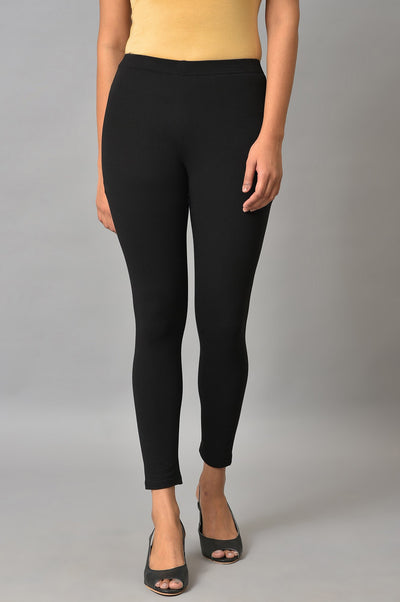 Black Cotton Lycra Tights