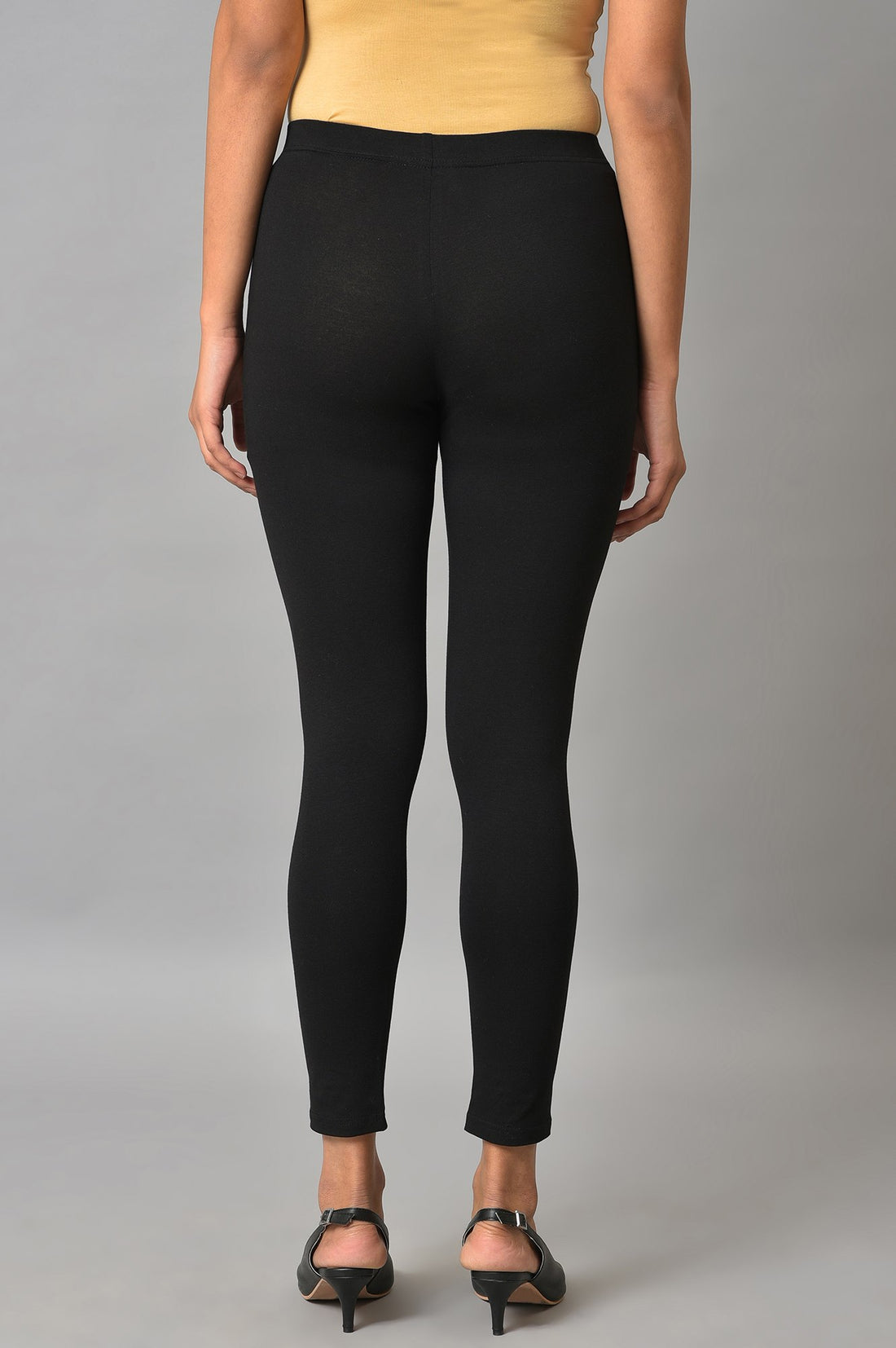 Black Cotton Lycra Tights