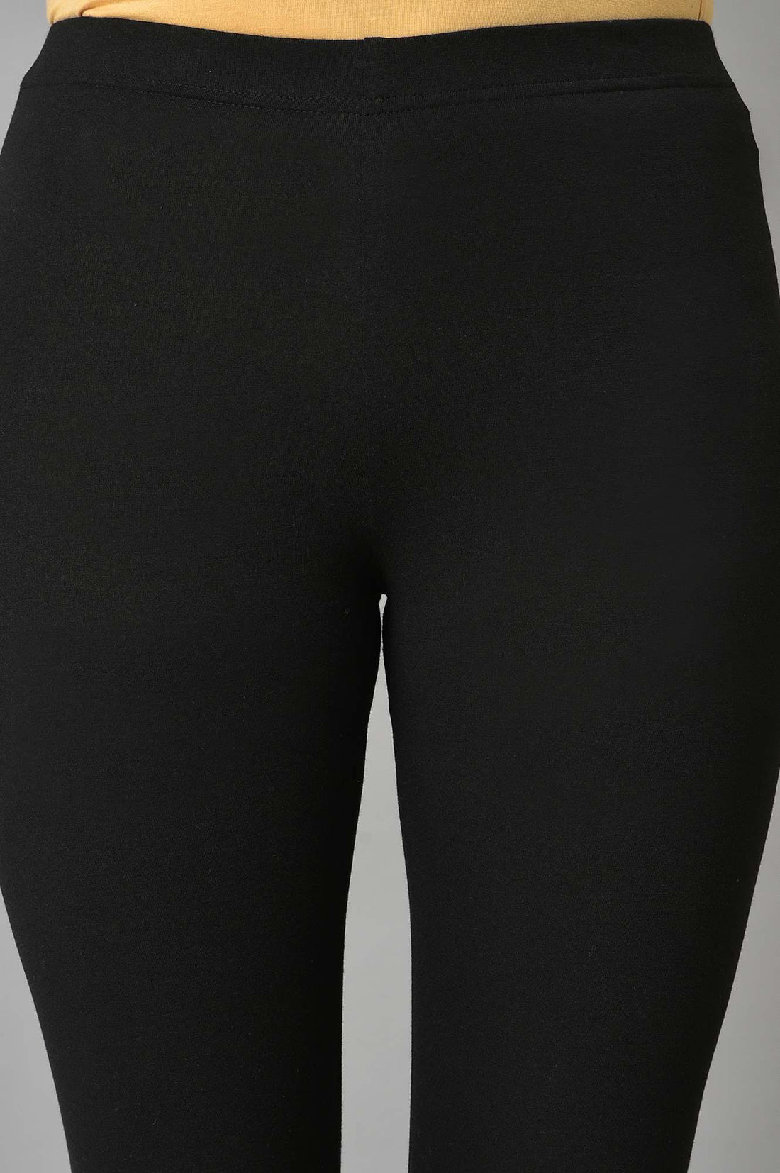 Black Cotton Lycra Plus Size Tights