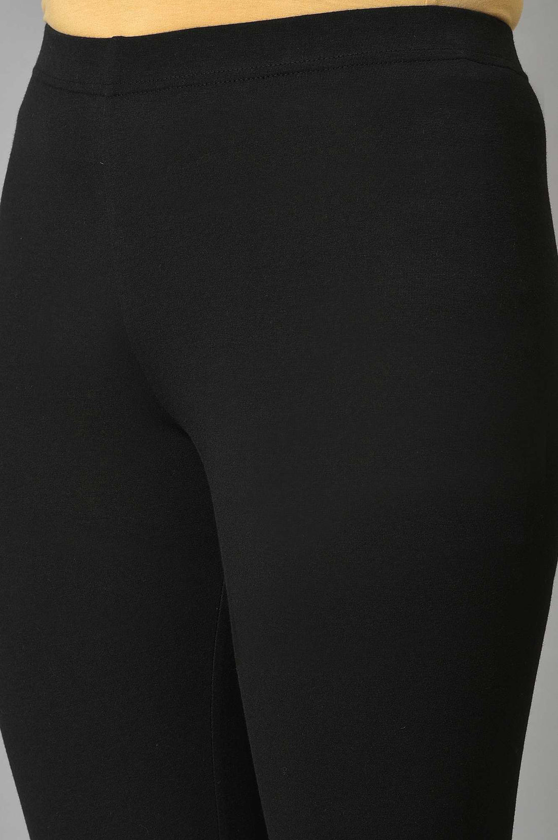 Black Cotton Lycra Tights