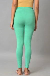 Marine Green Cotton Lycra Plus Size Tights