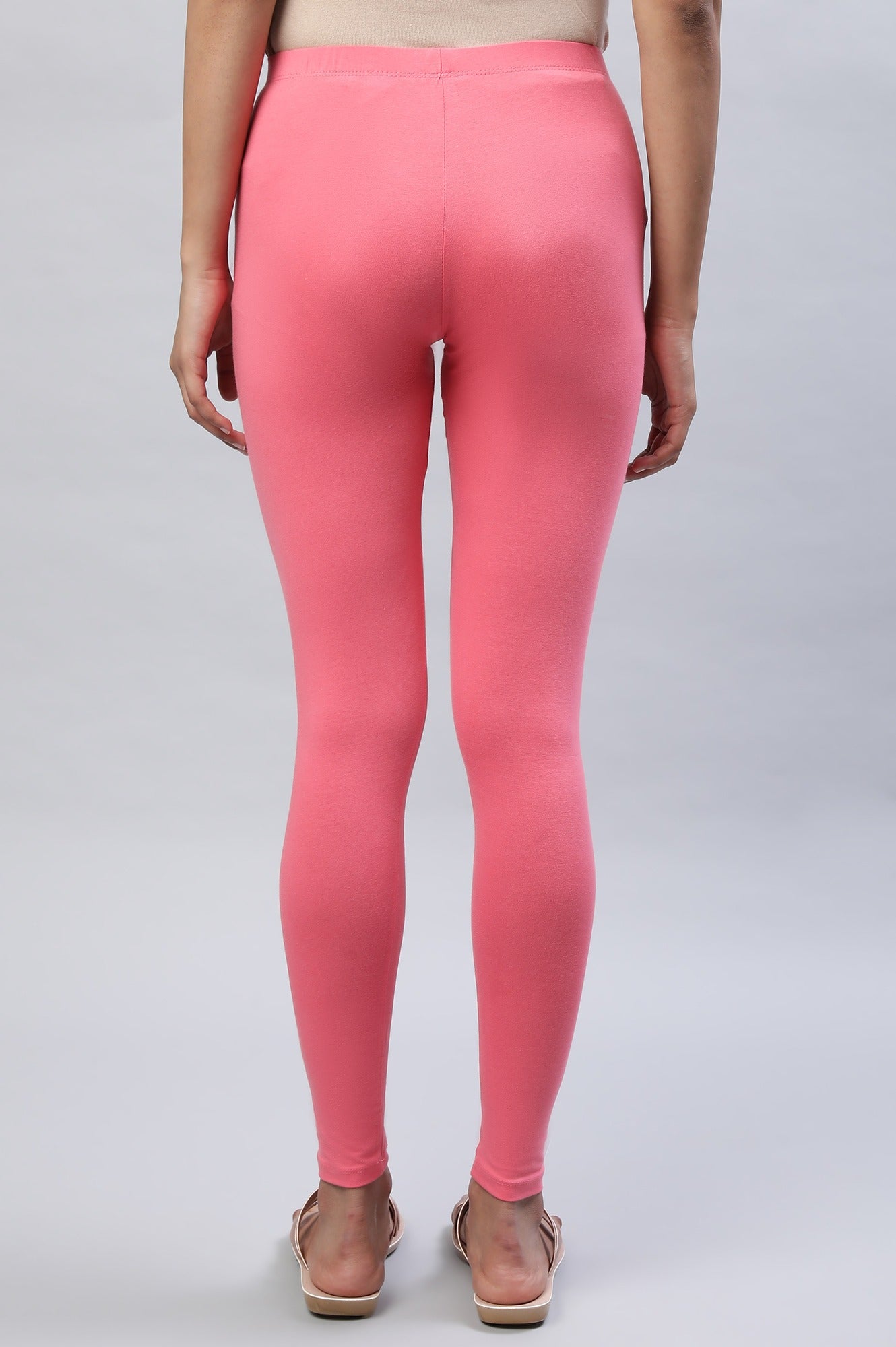 Pink Cotton Lycra Tights