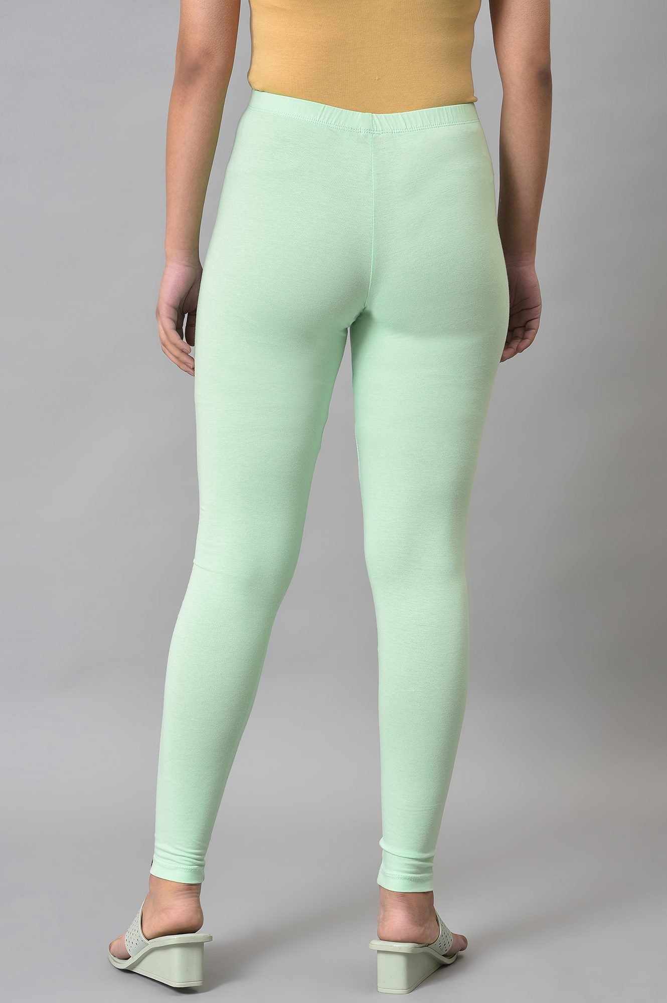 Pista Green Cotton Lycra Tights