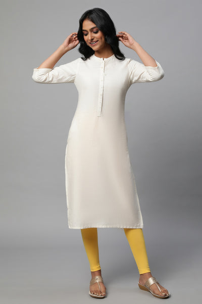 Yellow Cotton Lycra Tights