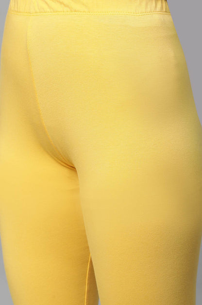 Yellow Cotton Lycra Tights