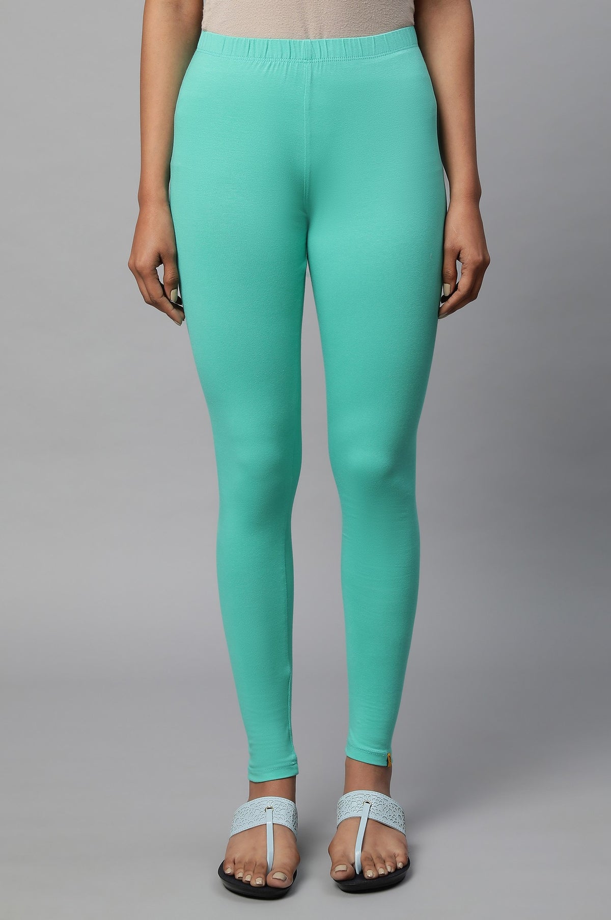 Green Cotton Lycra Tights - S