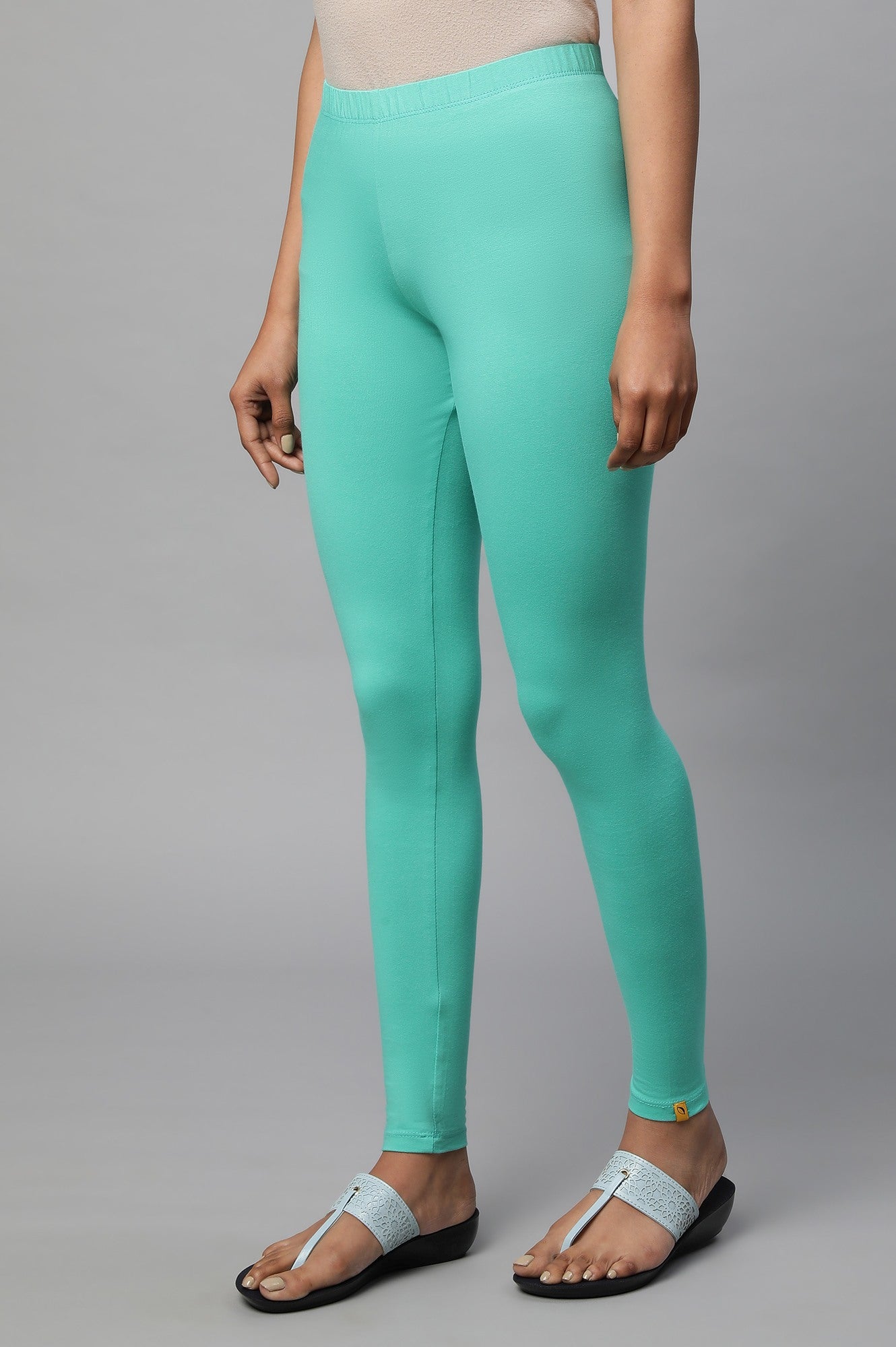 Green Cotton Lycra Tights