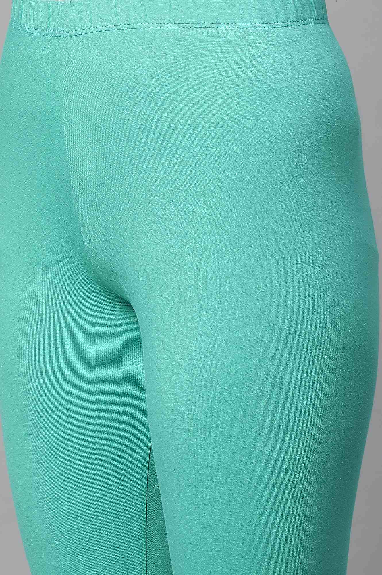 Green Cotton Lycra Tights