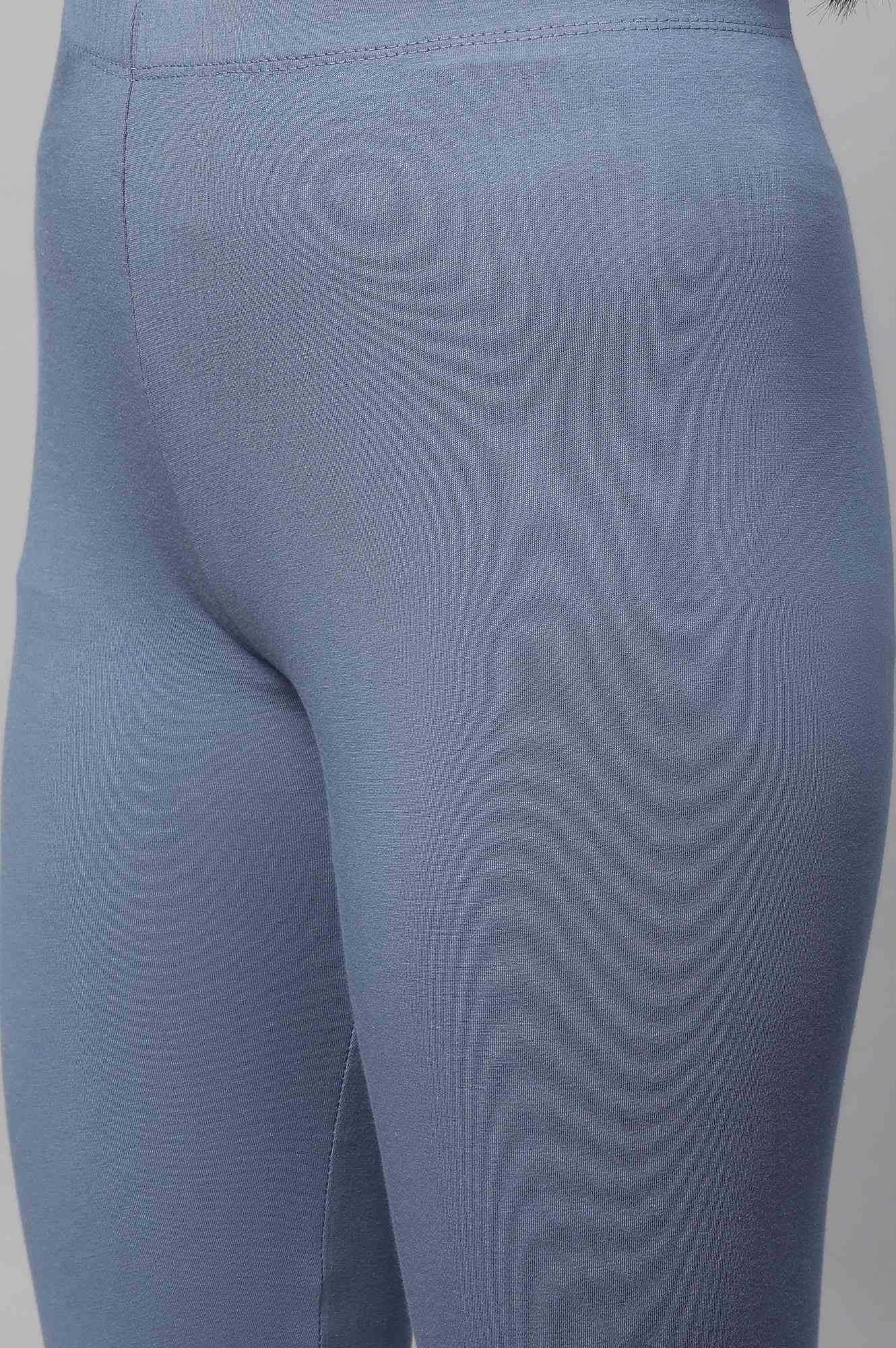 Grey Cotton Lycra Tights