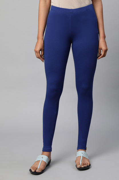 Blue Cotton Lycra Tights