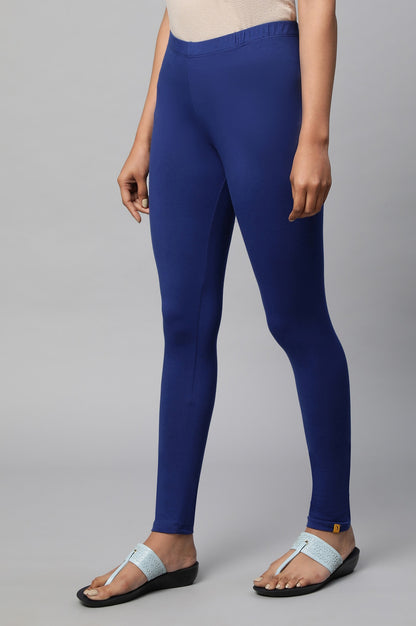 Blue Cotton Lycra Tights