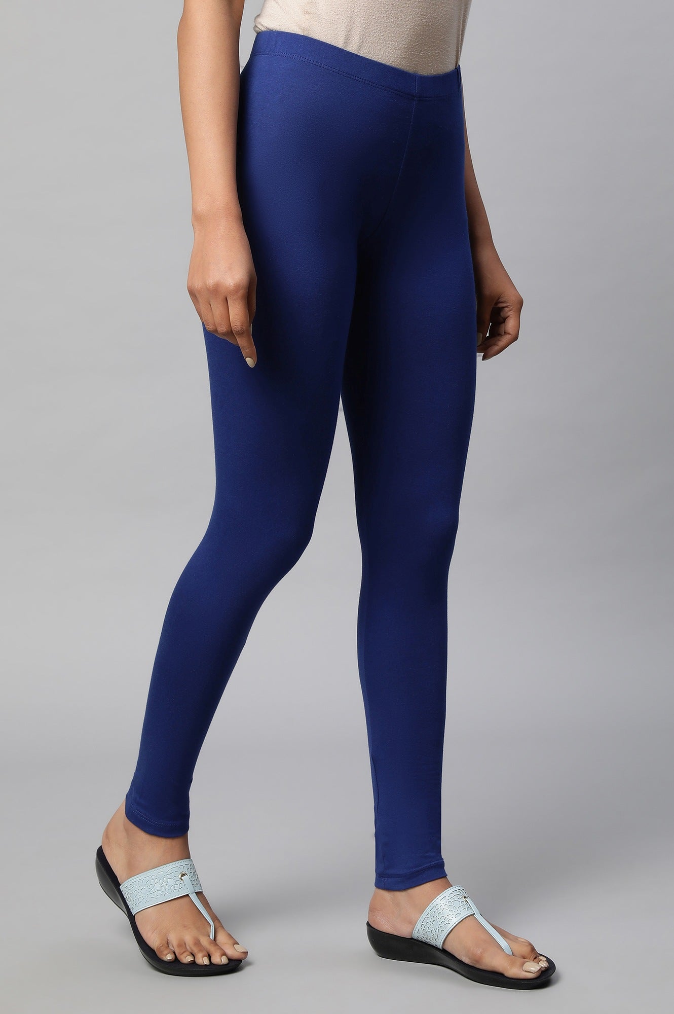 Blue Cotton Lycra Tights