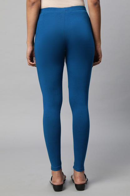 Blue Cotton Lycra Tights