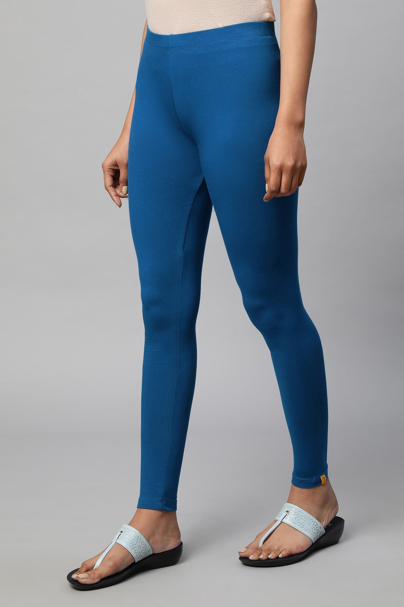 Blue Cotton Lycra Tights