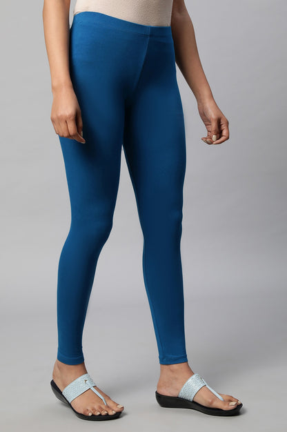 Blue Cotton Lycra Tights