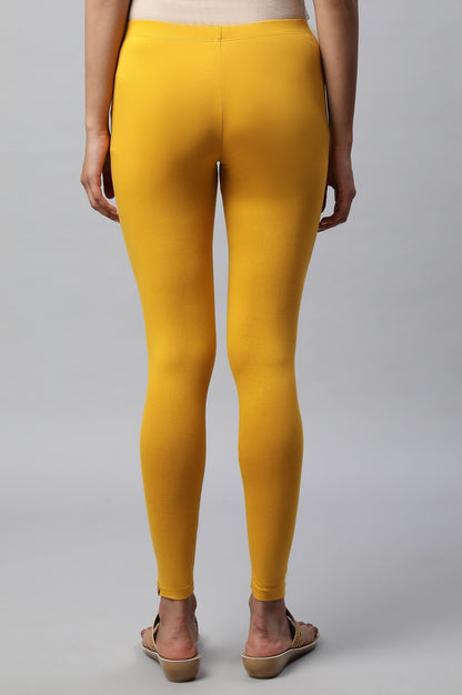 Yellow Cotton Lycra Tights