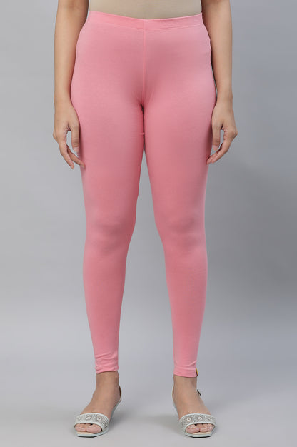 Pink Cotton Lycra Tights