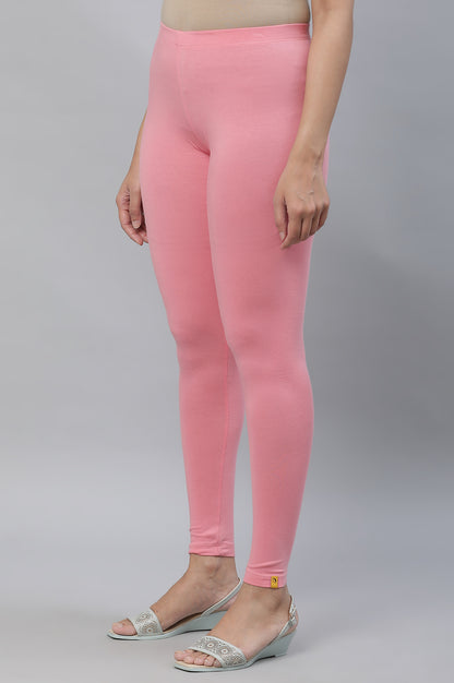 Pink Cotton Lycra Tights