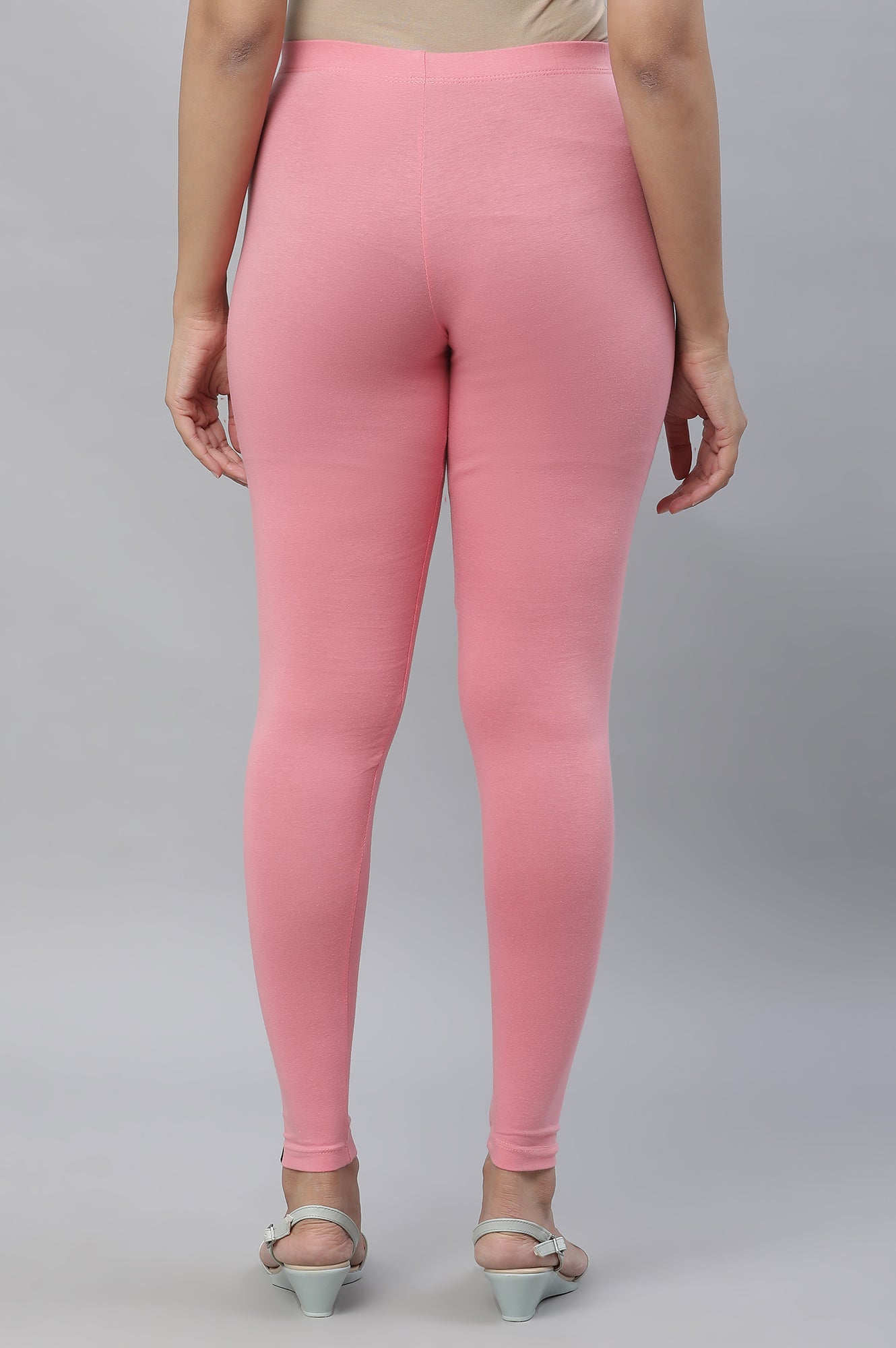 Pink Cotton Lycra Tights