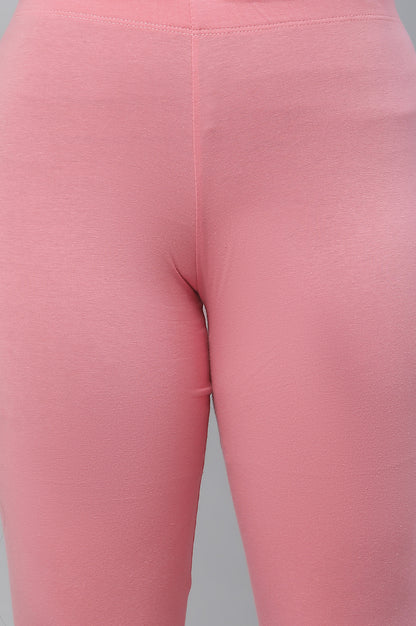 Pink Cotton Lycra Tights