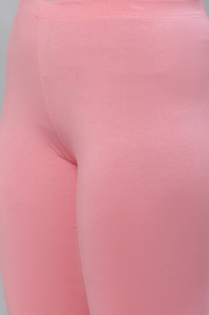 Pink Cotton Lycra Tights