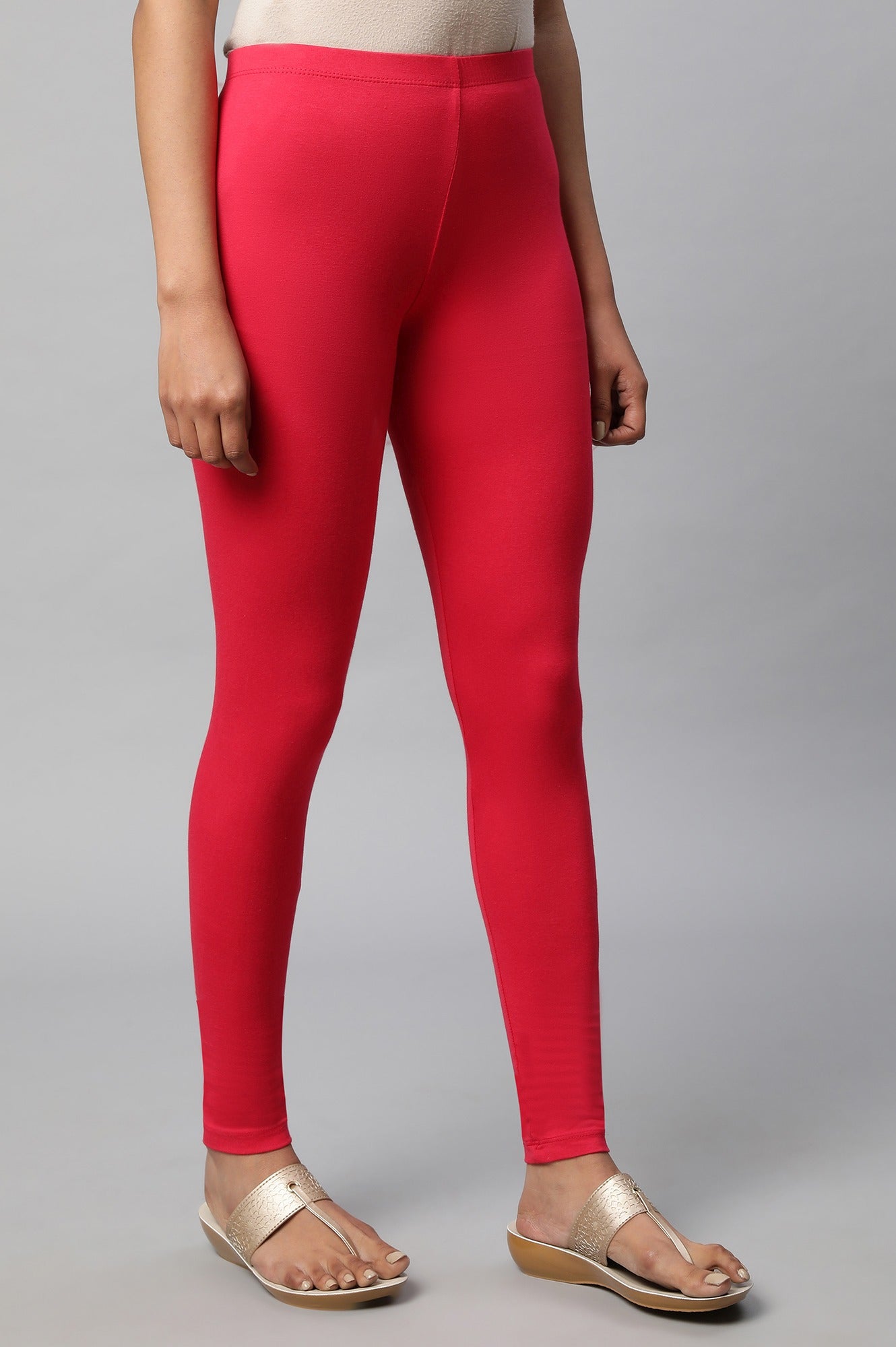 Red Cotton Lycra Tights