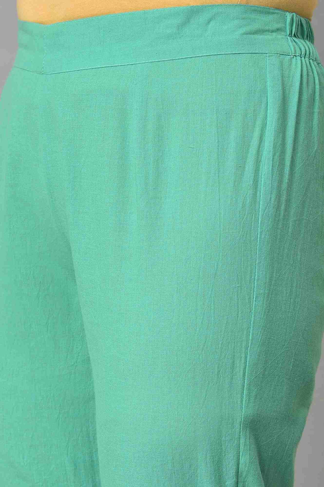 Green Straight Fit Plus Size Trouser Pants