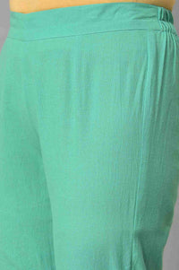 Green Straight Fit Trouser Pants