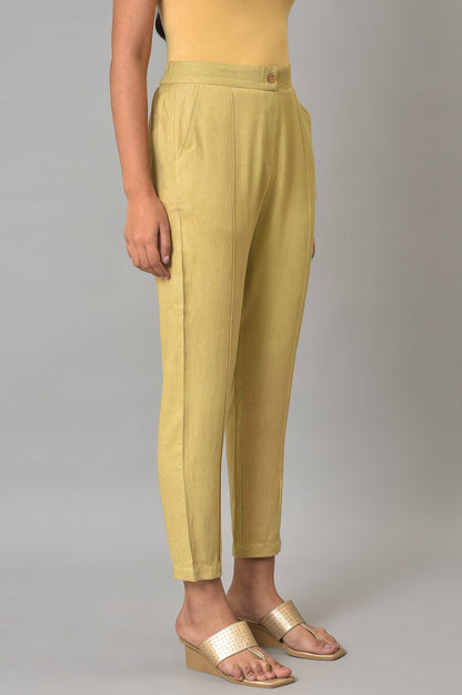 Beige Straight Fit Plus Size Trouser Pants