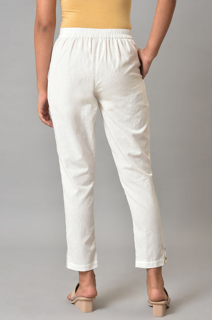 White Straight Fit Plus Size Trouser Pants