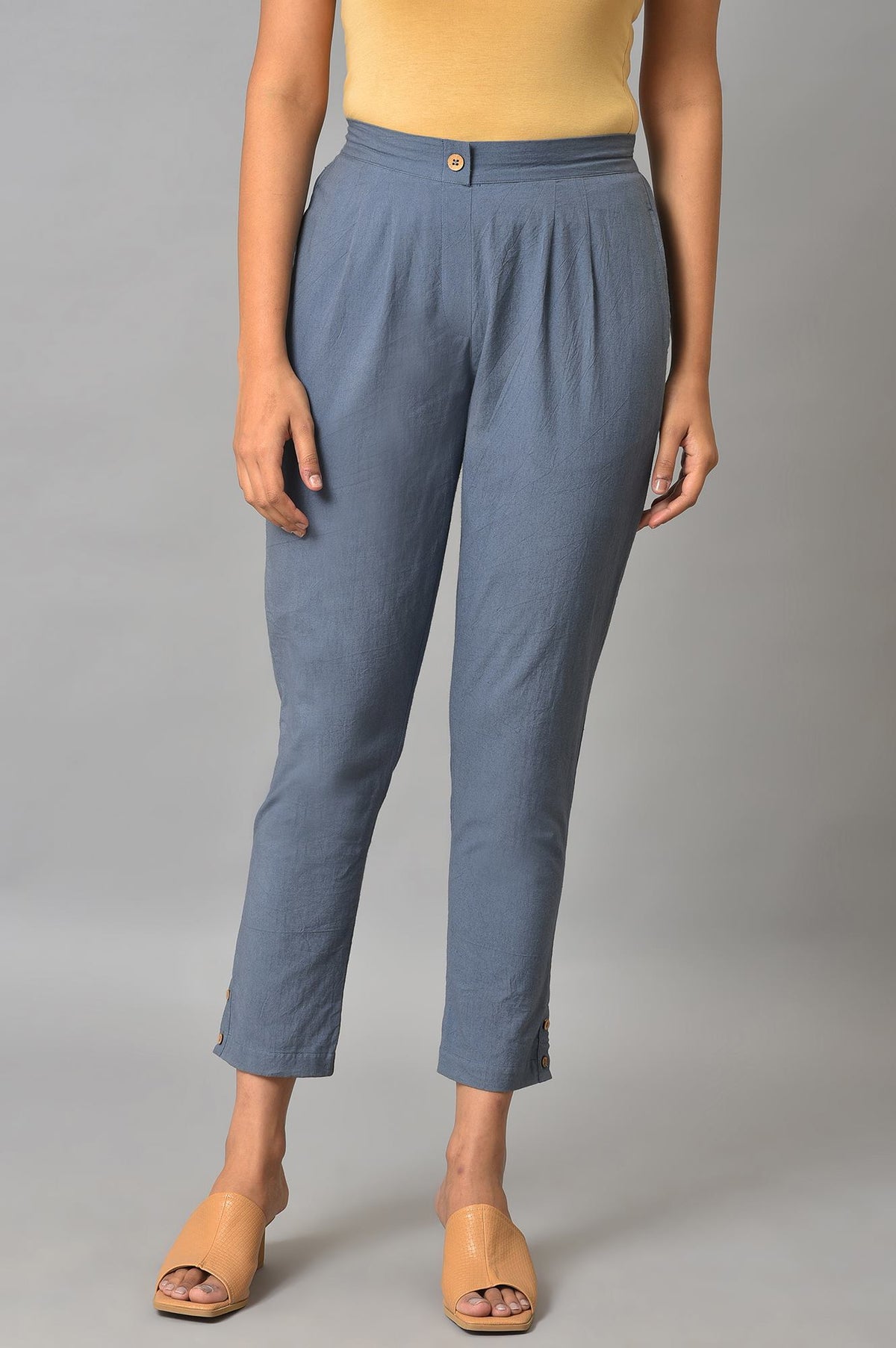 Grey Straight Fit Plus Size Trouser Pants - 3XL