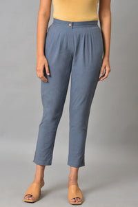 Grey Straight Fit Plus Size Trouser Pants