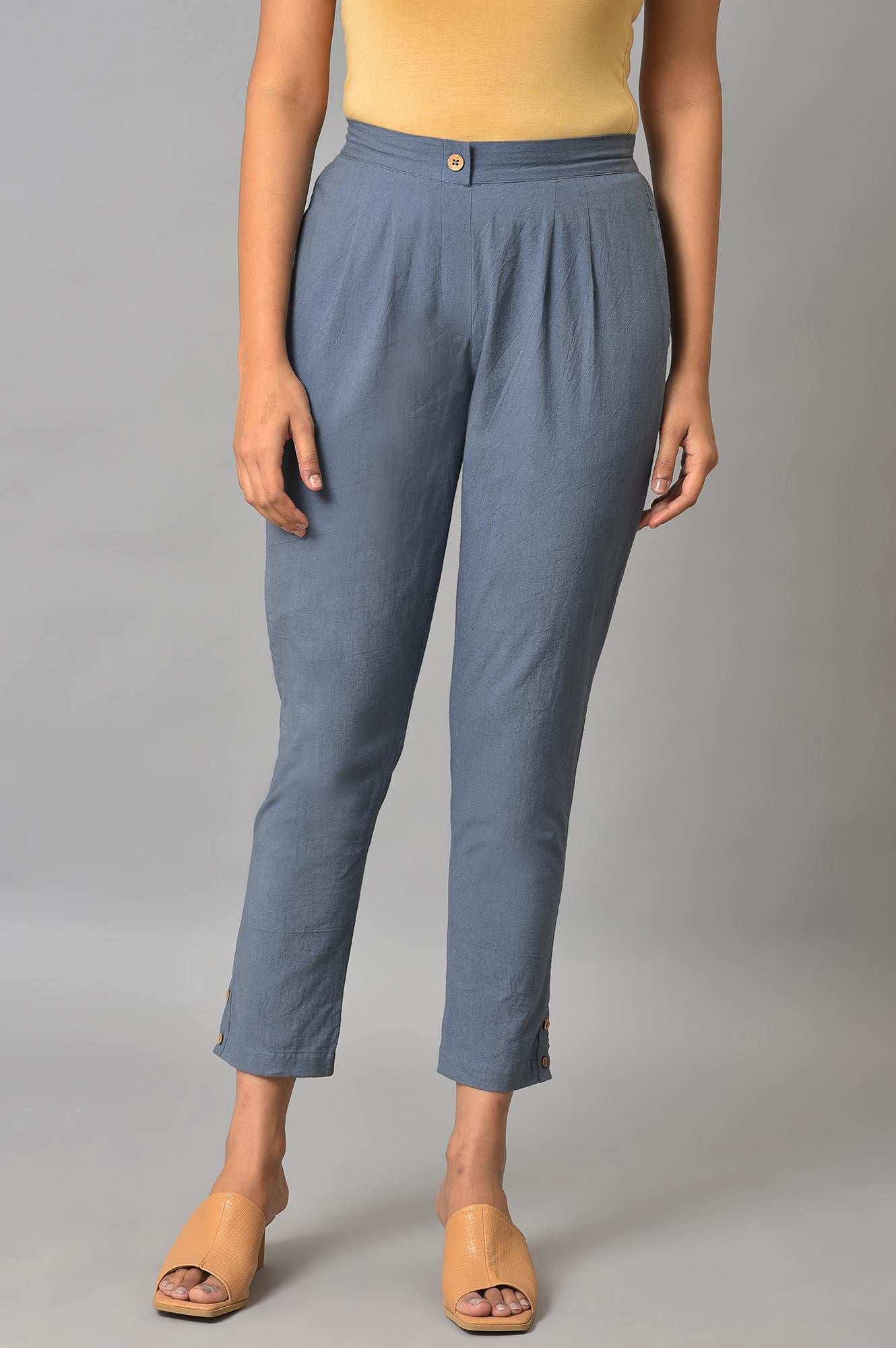 Grey Straight Fit Trouser Pants