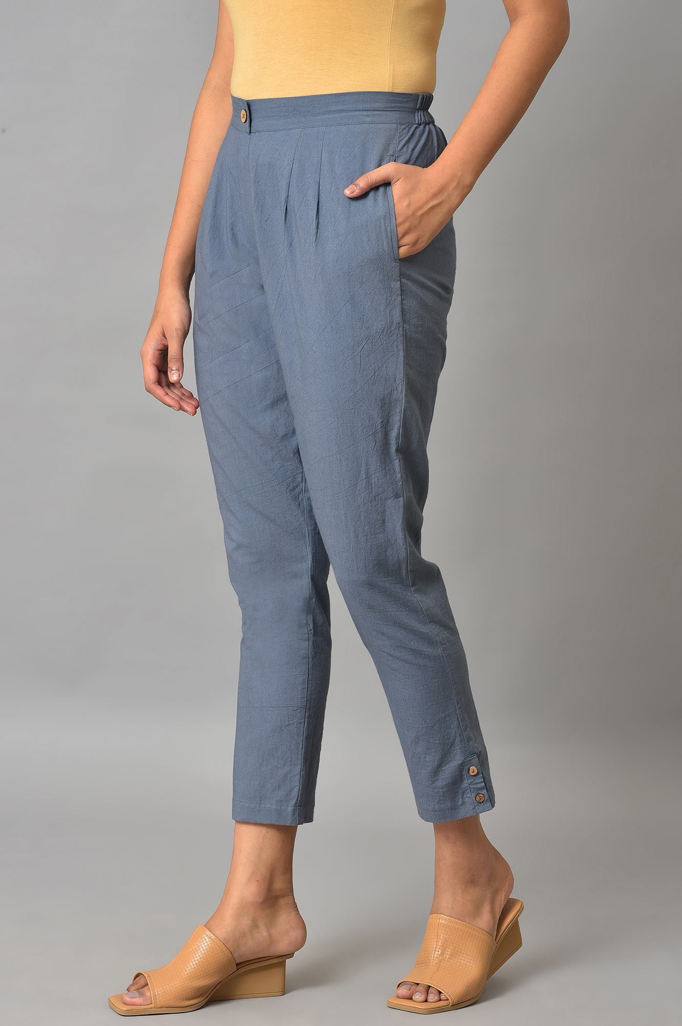 Grey Straight Fit Trouser Pants