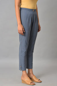 Grey Straight Fit Plus Size Trouser Pants
