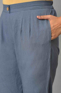 Grey Straight Fit Plus Size Trouser Pants