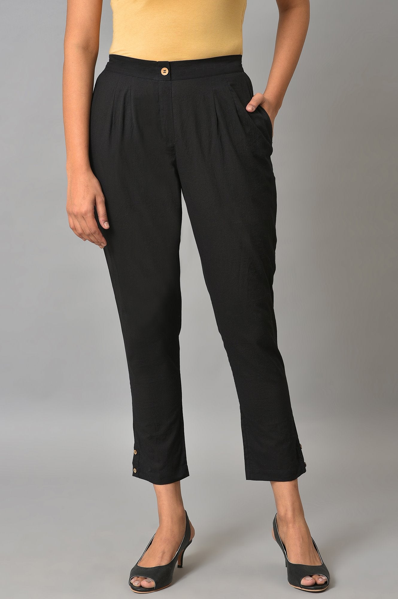 Black Straight Fit Trouser Pants