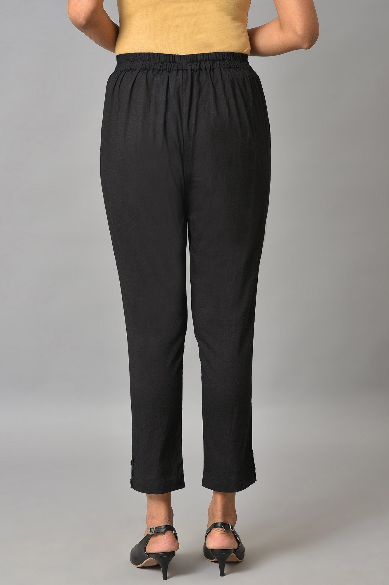 Black Straight Fit Plus Size Trouser Pants