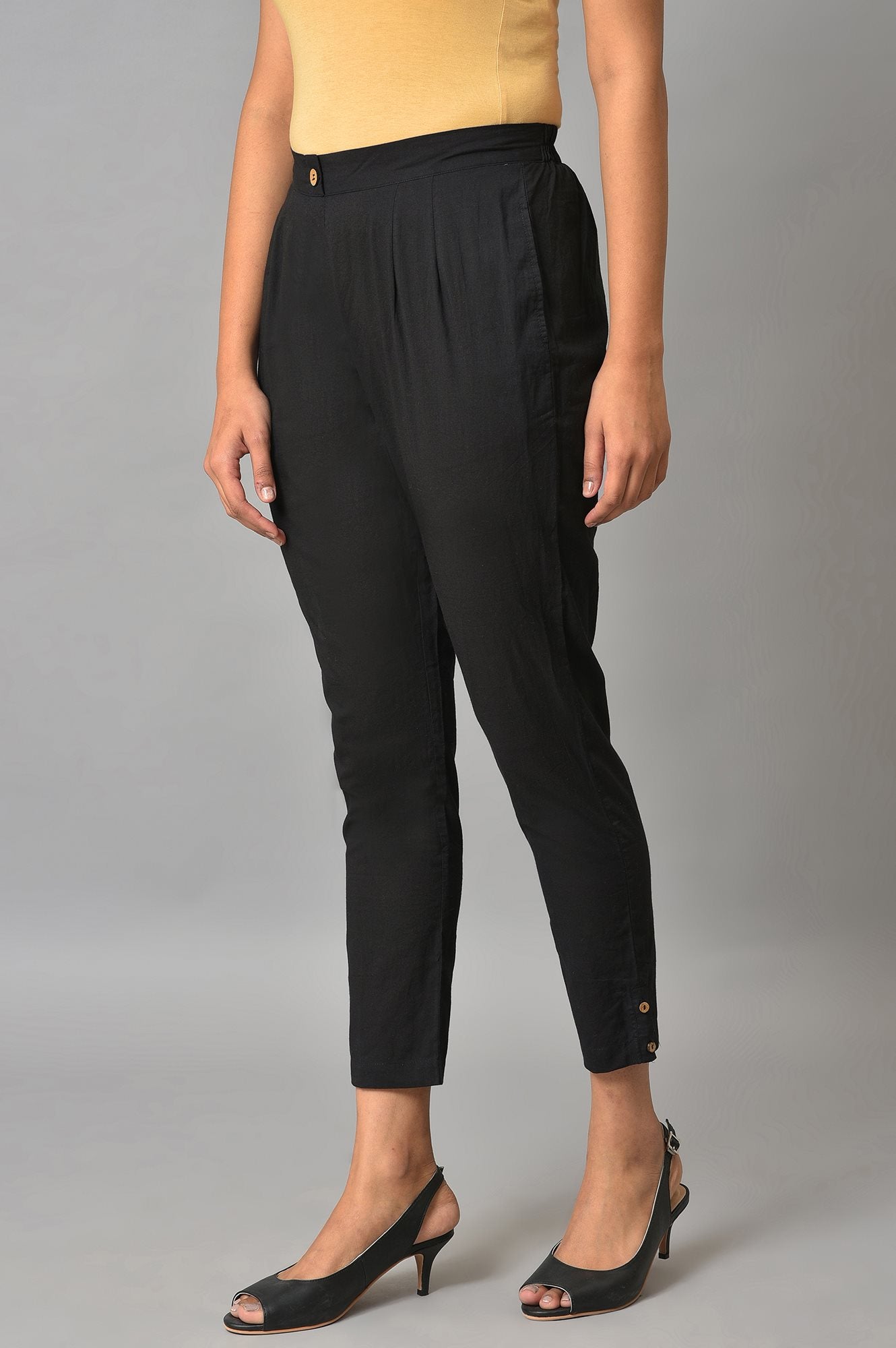 Black Straight Fit Plus Size Trouser Pants