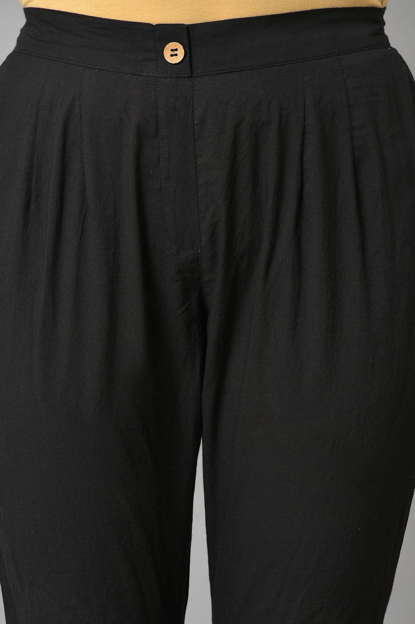 Black Straight Fit Plus Size Trouser Pants