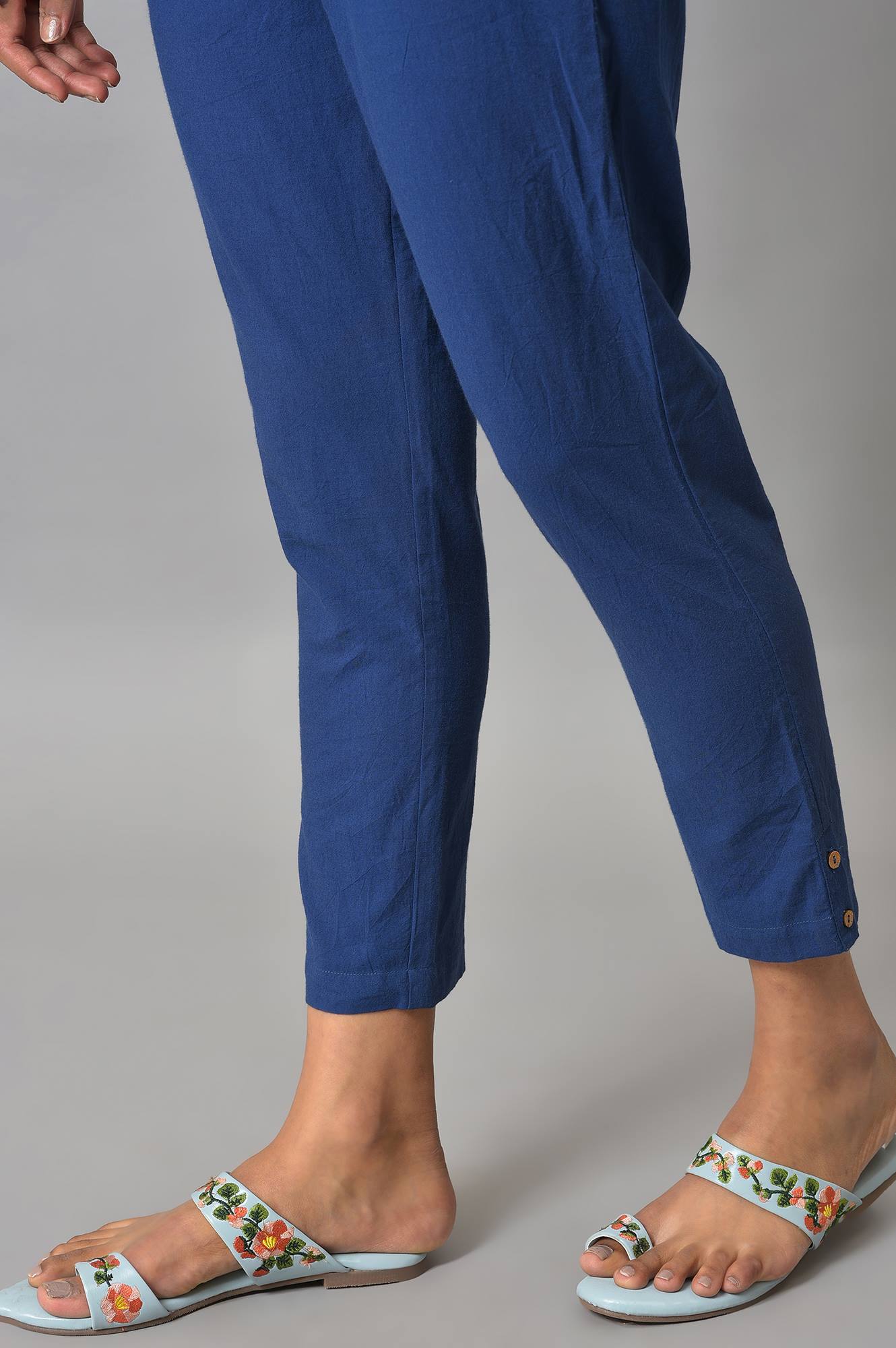 Navy Straight Fit Trouser Pants